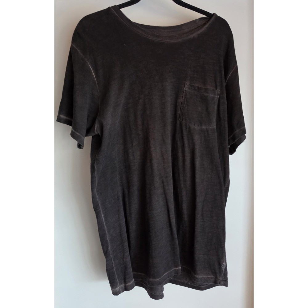 AG Black T-Shirt Men Large Short Sleeve Round Neck Casual Tee Top